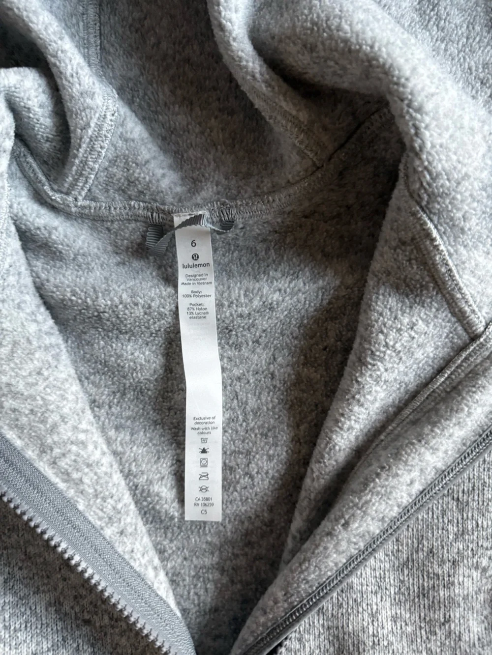 lululemon athletica Light Gray Half-Zip Hoodie Sweater